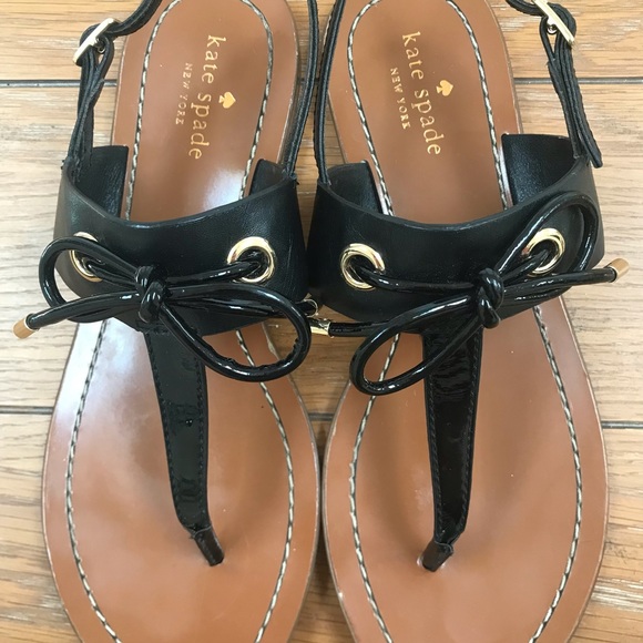 Kate Spade Black Carolina Sandals Size 9 - Picture 2 of 8